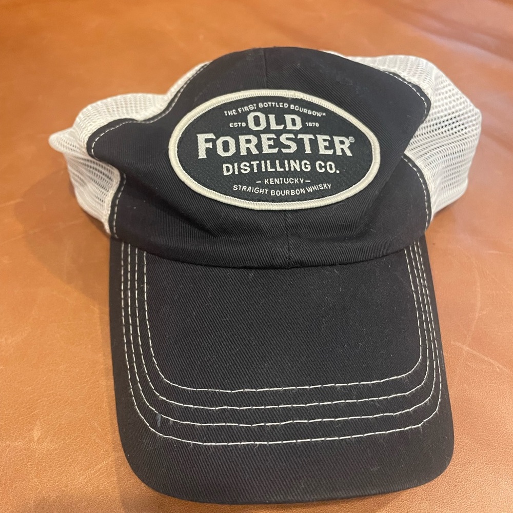 Old Forester distressed black and cream cap/hat NWT